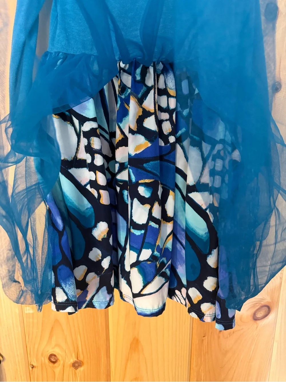 Gymboree Blue Long-Sleeve Tulle Dress